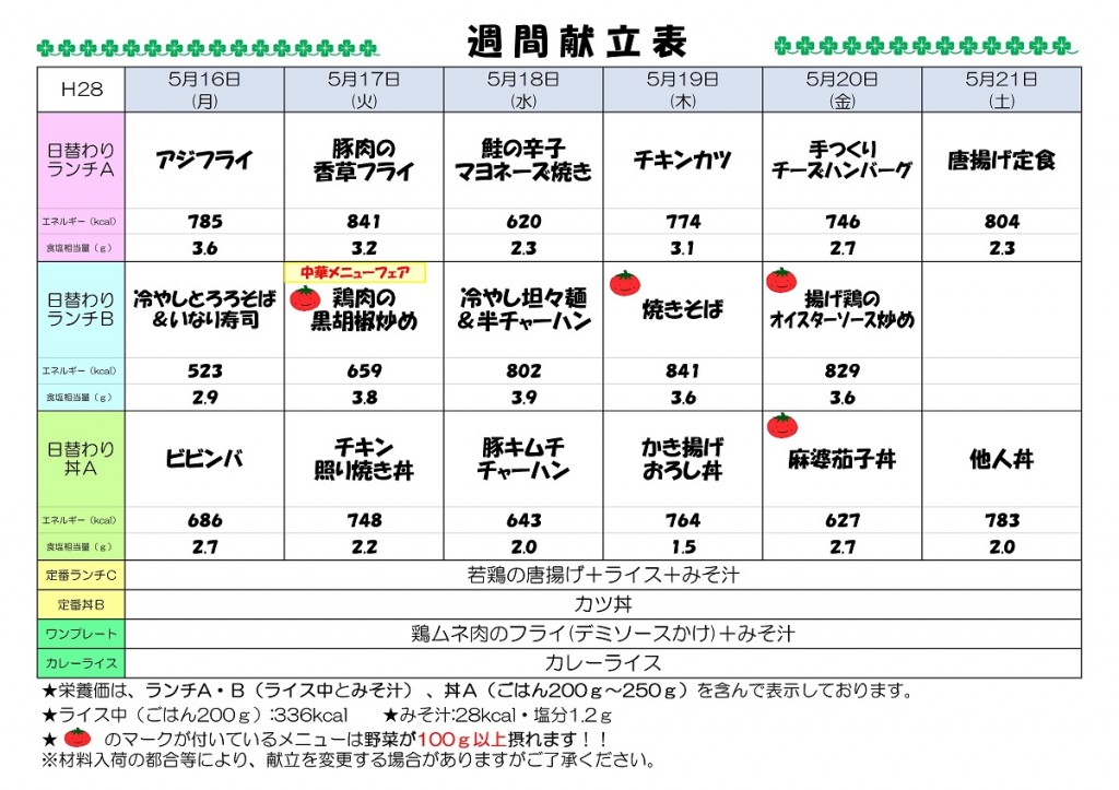 H28.5.16-5.21週間献立表